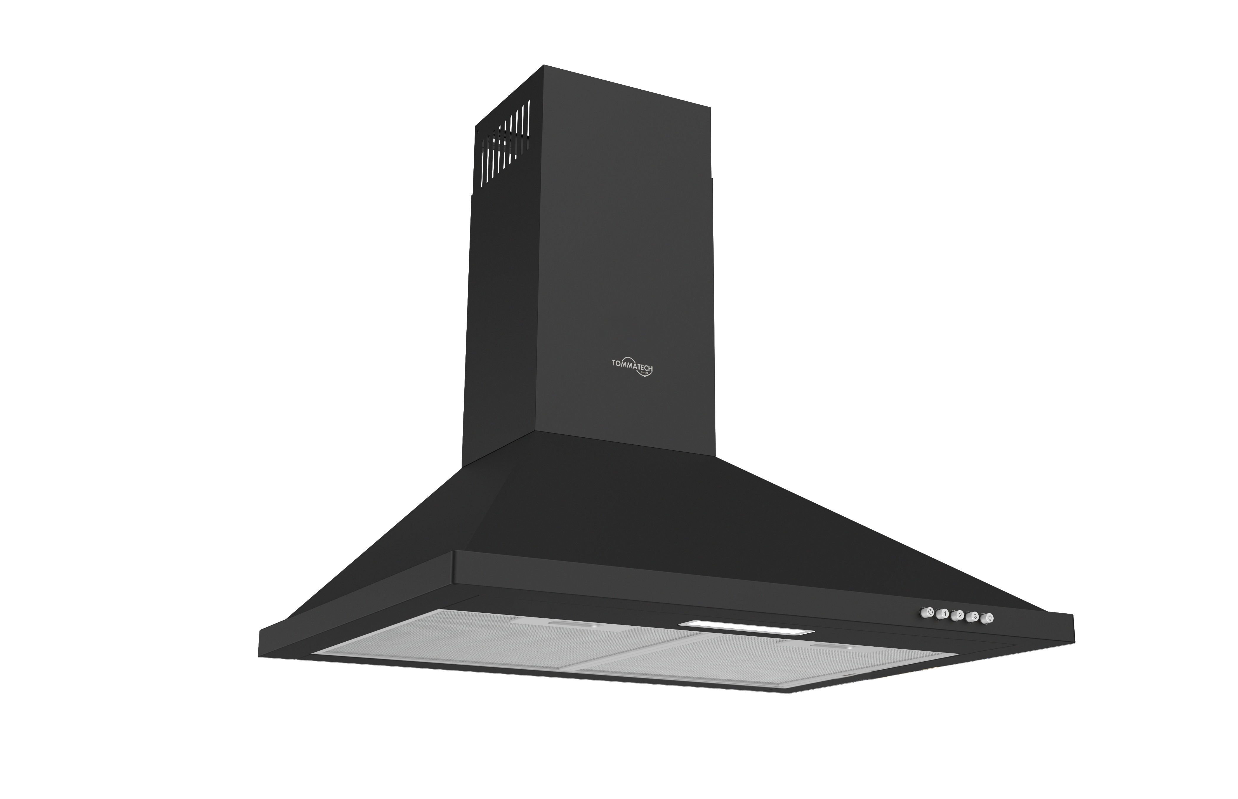 TommaTech TDP6001BM Piramid Duvar Tipi Davlumbaz 60 Cm Siyah Metal