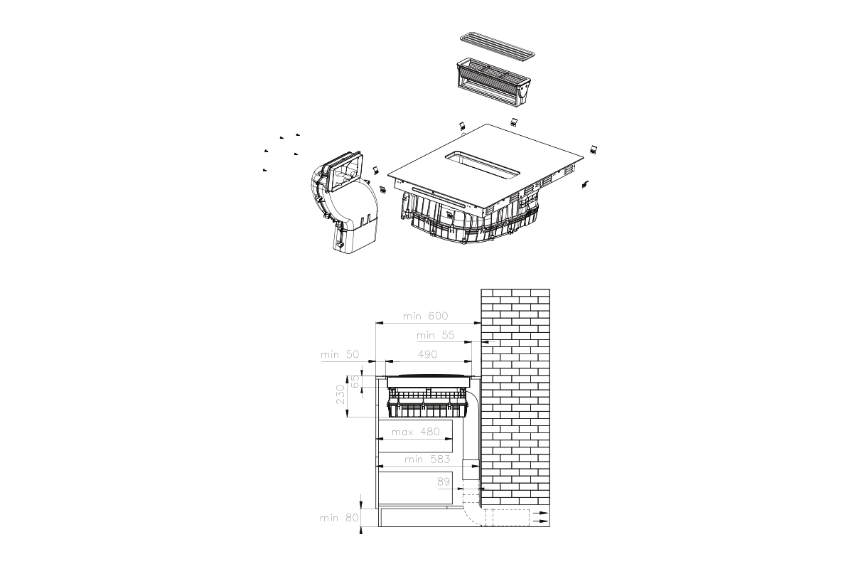 Tommatech TADI8001BG Davlumbaz Entegreli Ocak 80 cm